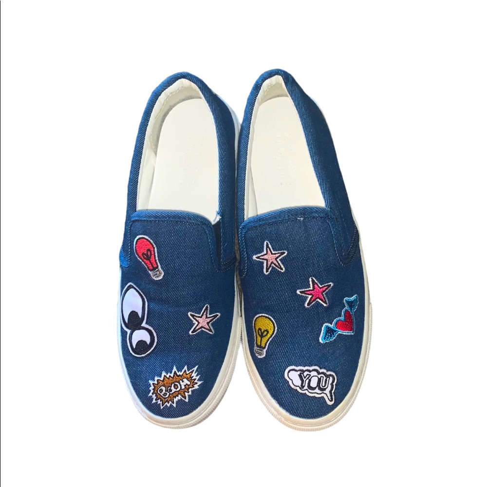 Zara Denim Patchwork Slides